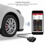 Car Scan Tool App Connected to OBD2 Port