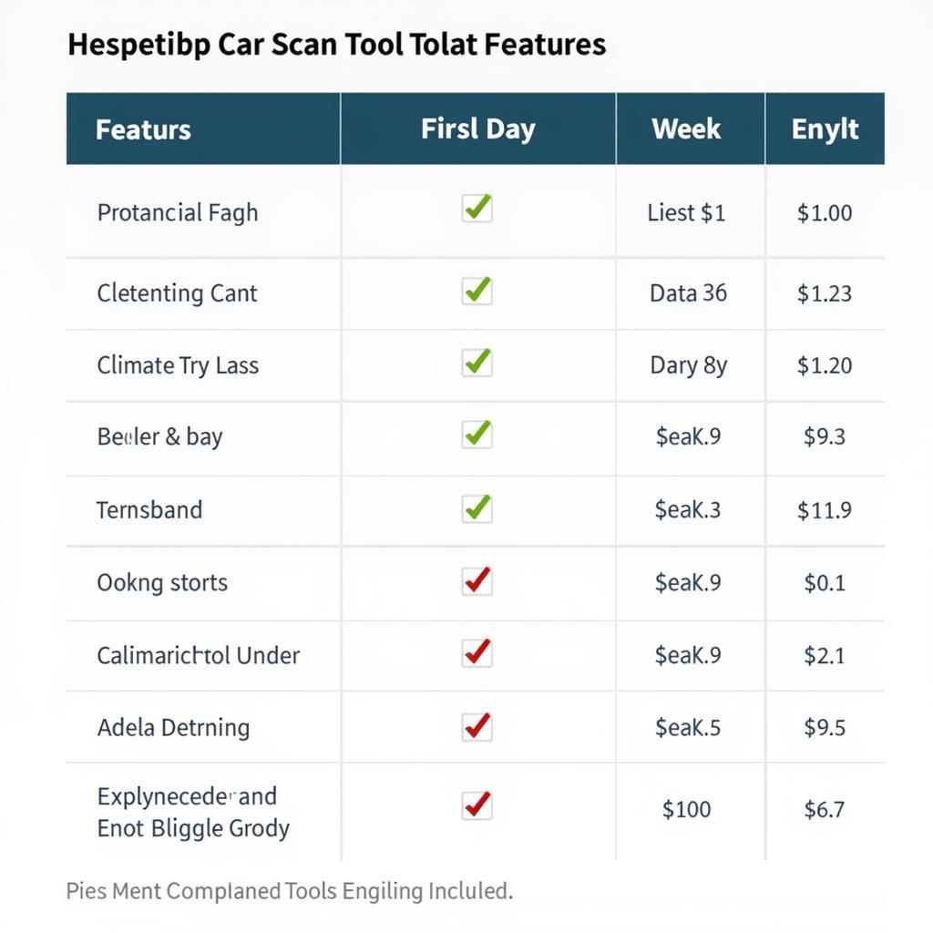 Car Scan Tool Rental Pricing Comparison