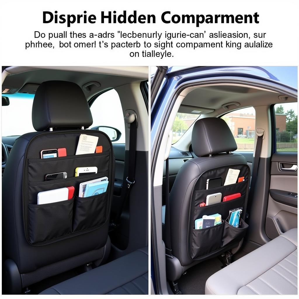 Car Seat Organizer with Hidden Compartment