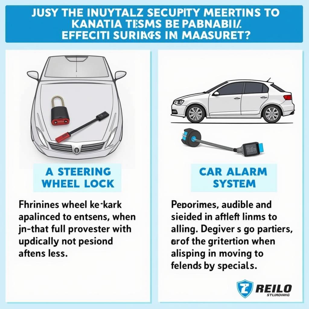 Car Security Measures: Steering Wheel Lock and Alarm System