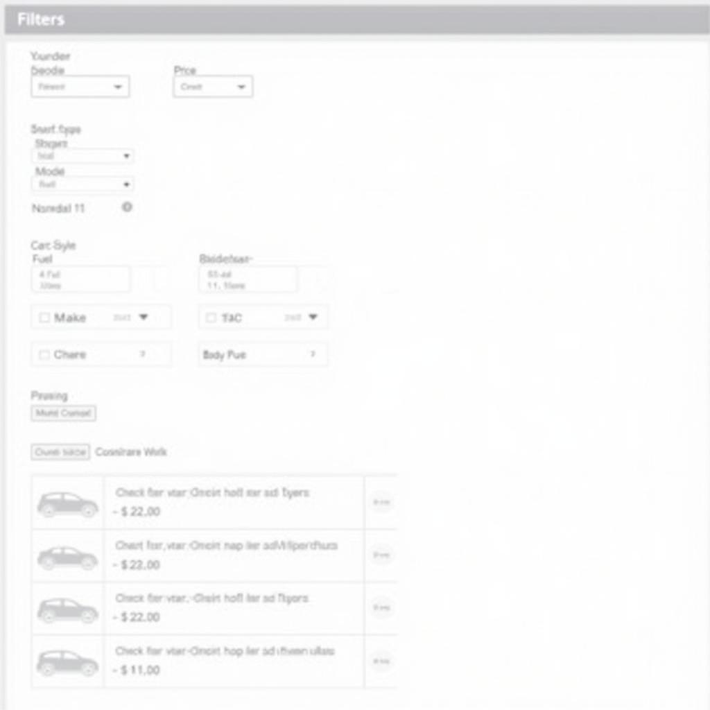 Canadian Car Selector Tool Interface