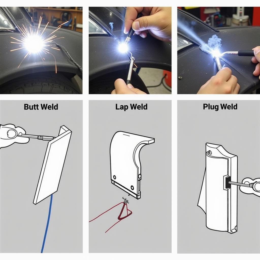 Demonstrating Car Sheet Metal Welding Techniques