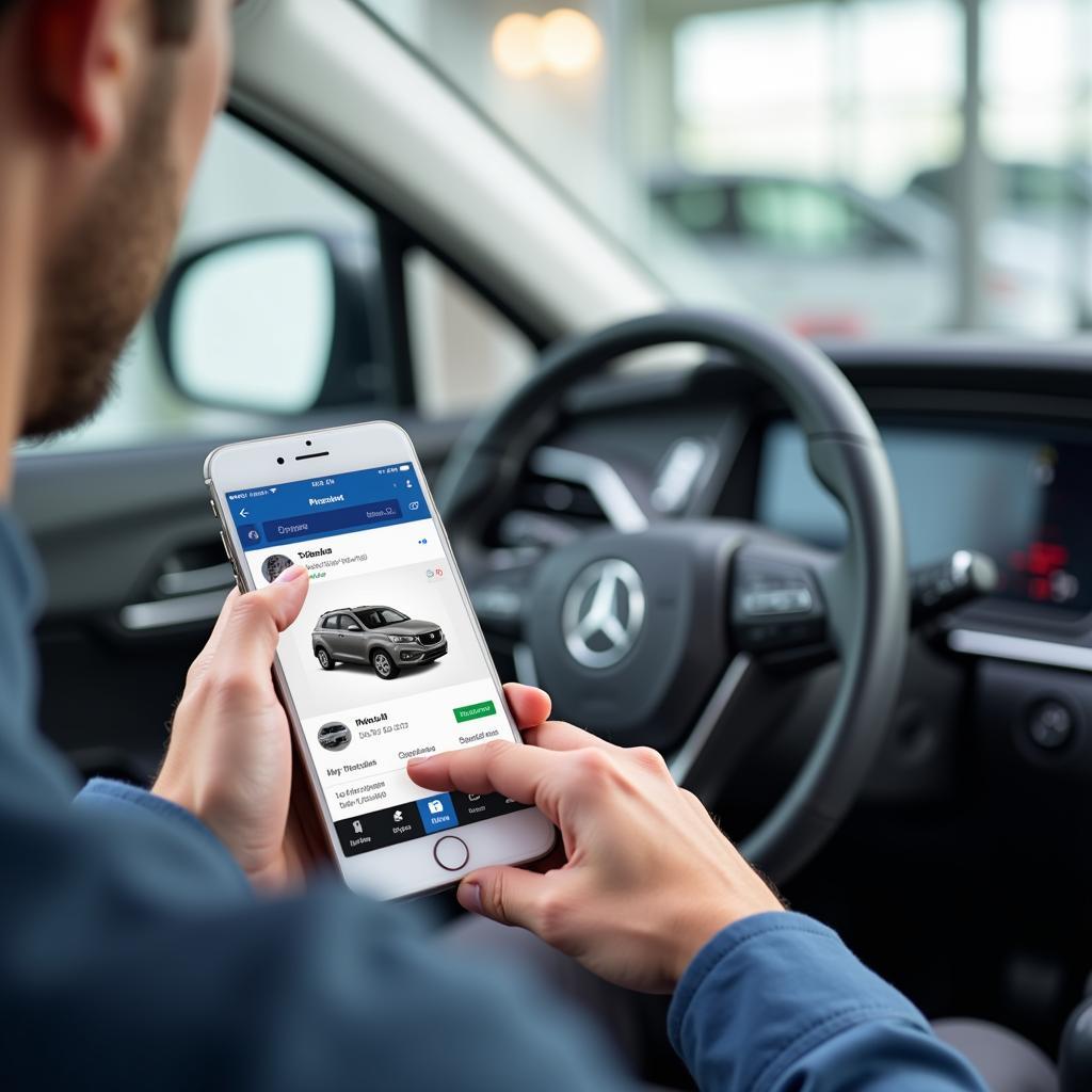 Car Shopping Tool Mobile App in Use