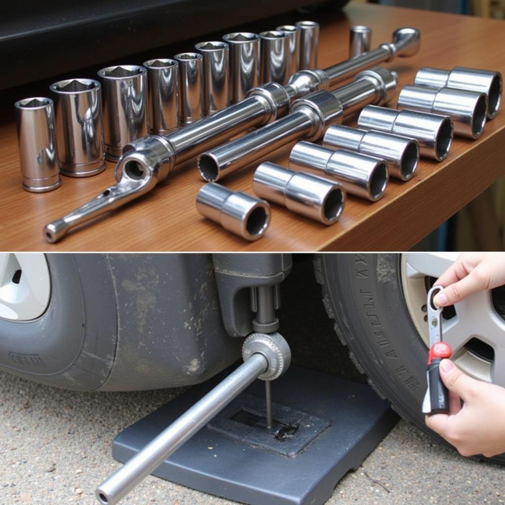 Car Skid Plate Removal Tool: Socket Wrench Set