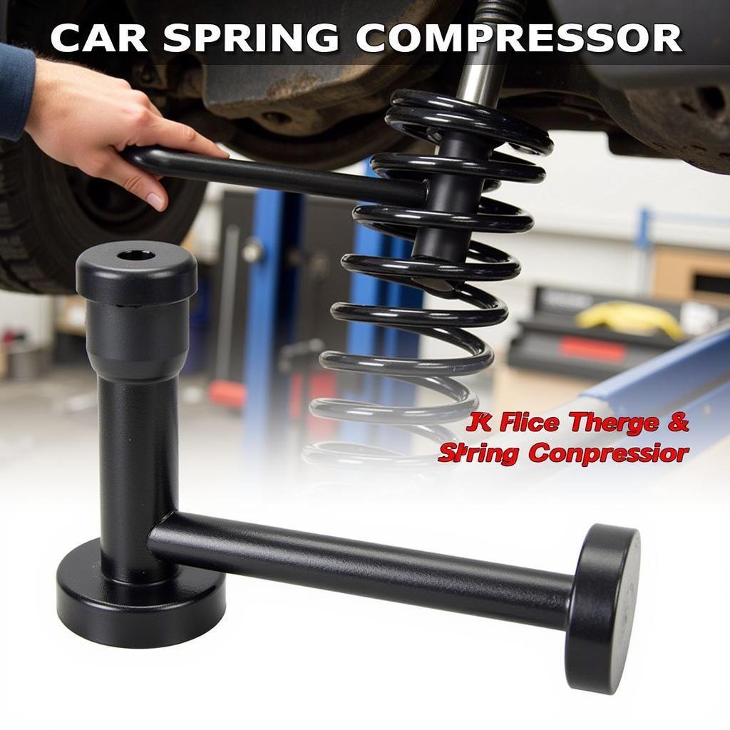 Car Spring Compressor Tool in Use