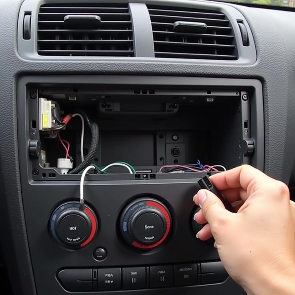 Disconnecting the wiring harness of a car stereo