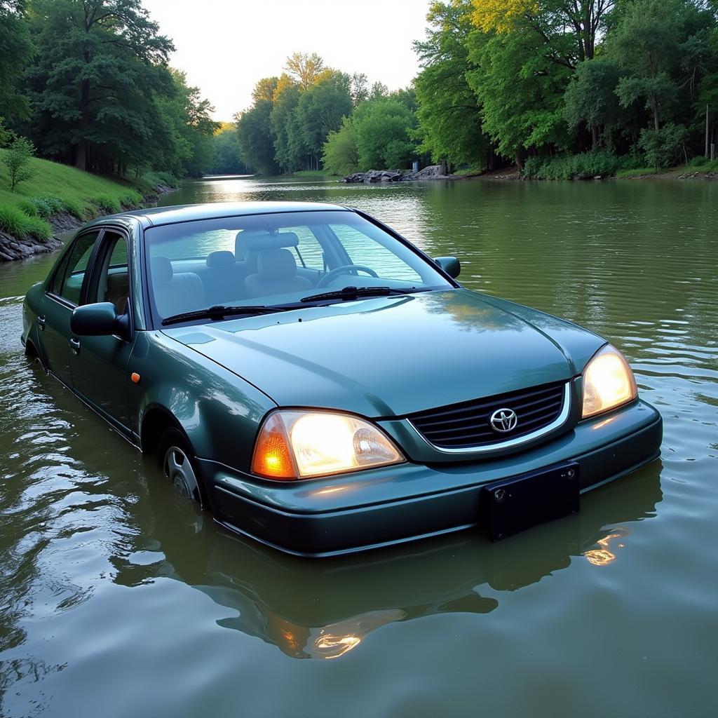 Car Submerged in Water, Escape Tools Needed