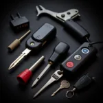 Car Theft Tools Kit Displaying Various Devices Used by Thieves