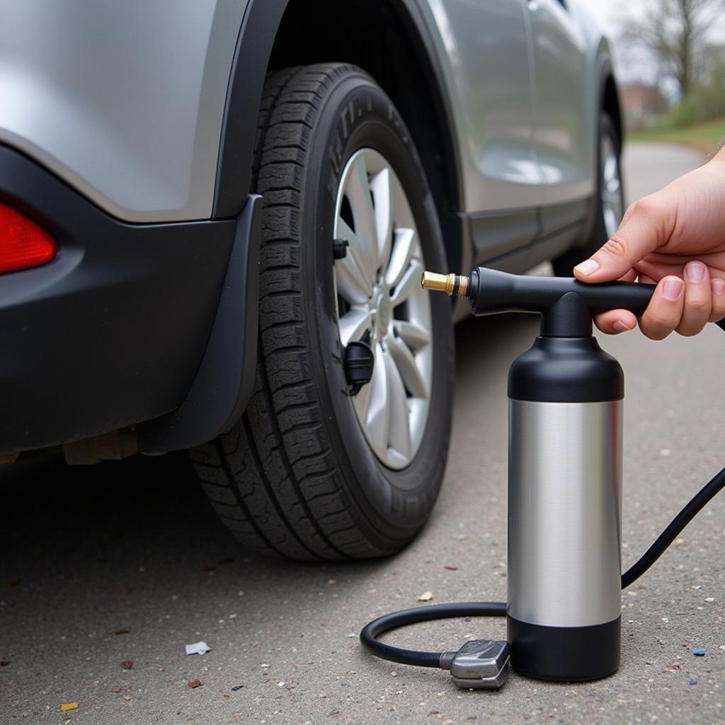 Inflating a Car Tire