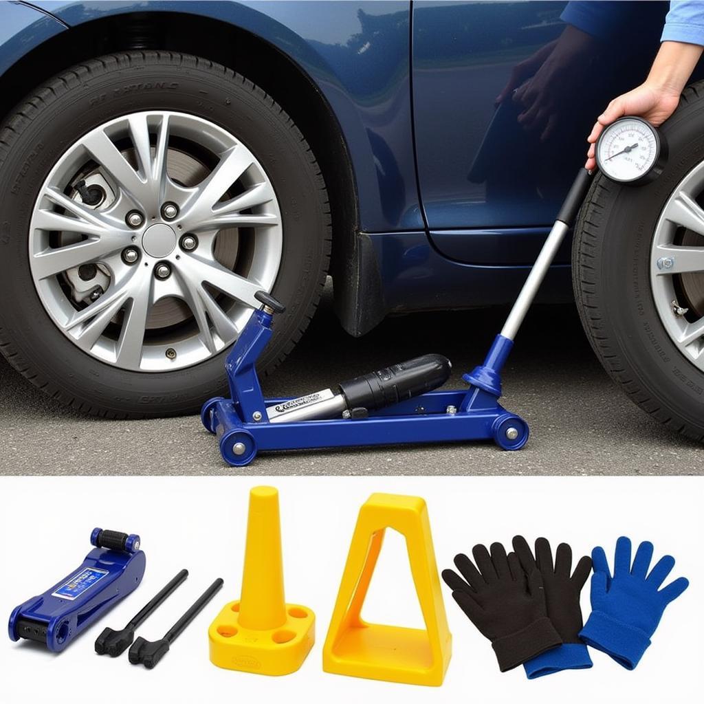 Car Tire Change Tool Kit