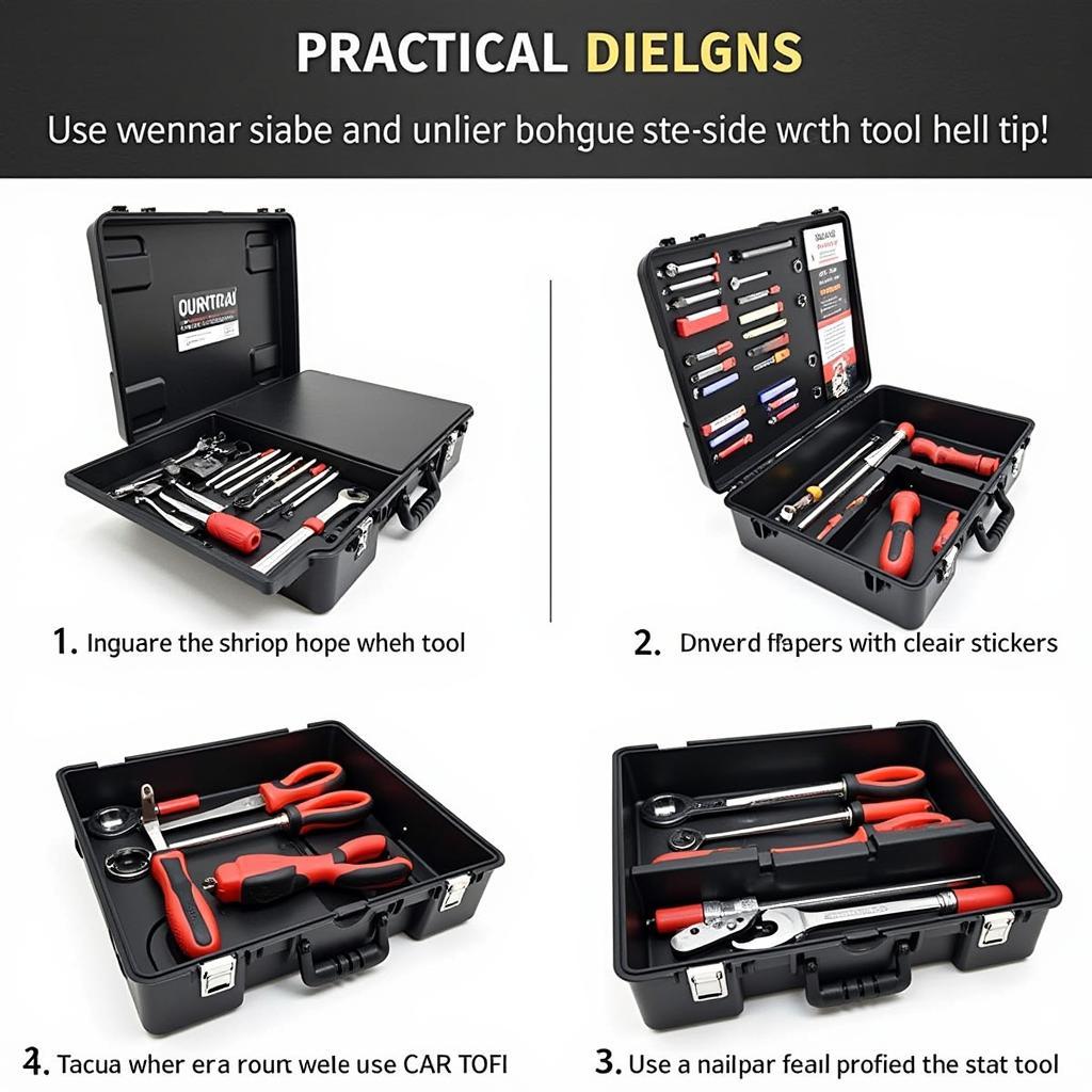 Practical tips for organizing a car tool box, including using dividers, labels, and foam inserts.