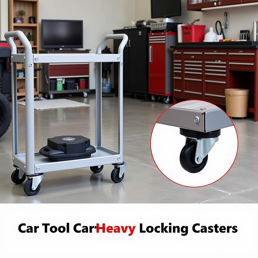 Mobile Car Tool Cart with Locking Casters