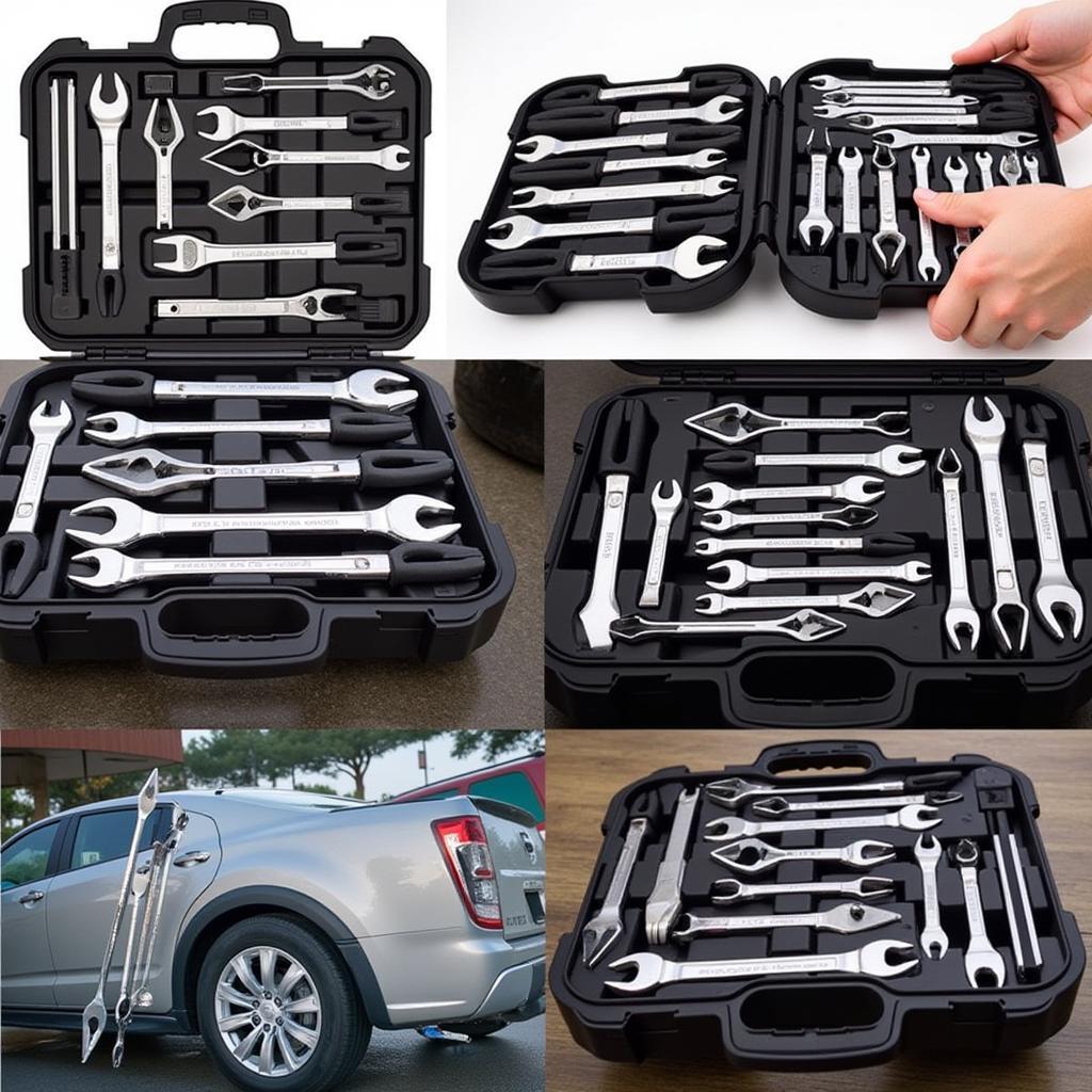 Organized car tool kit storage for easy access