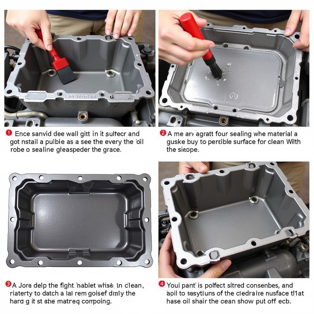 Cleaning the oil pan and engine block surfaces