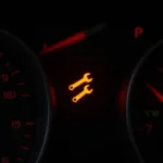 Car Tool Symbol Illuminated on Dashboard