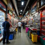 Car Tools Market in Manila: A bustling scene of vendors and mechanics.