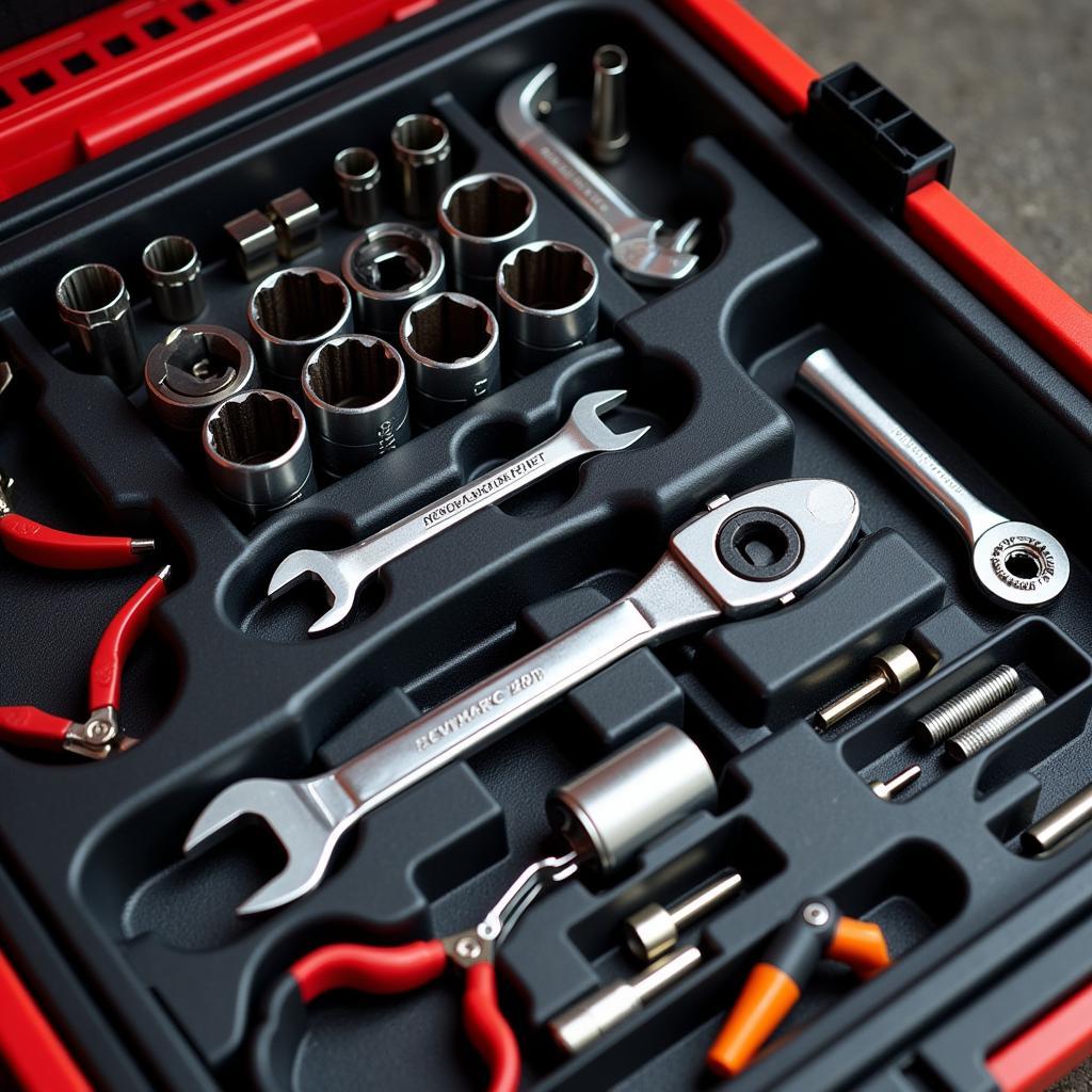 Car Tools Organized in Toolbox