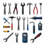 Collection of car tools vector graphics