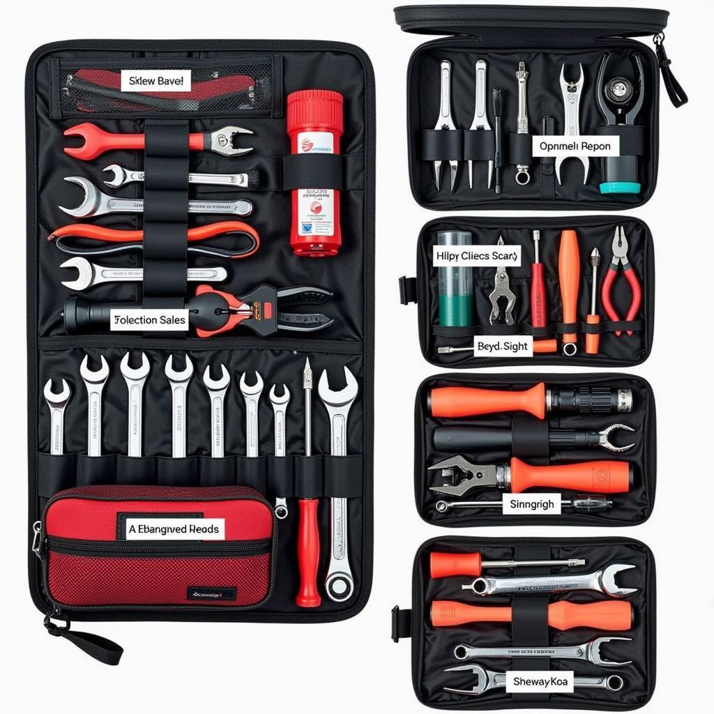 Organized Car Trunk Tool Kit with Emergency Supplies