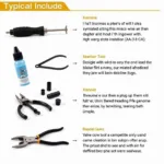 Car Tubeless Tyre Puncture Repair Kit Contents