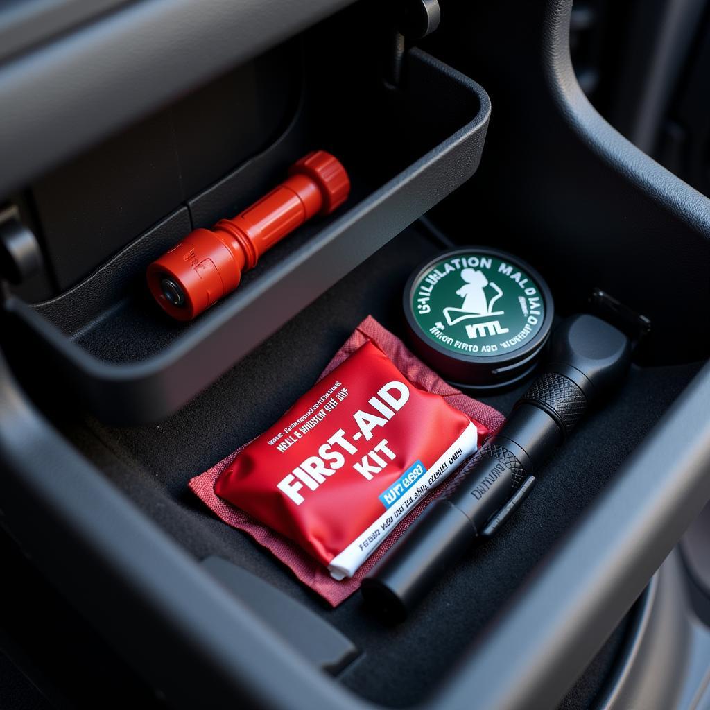 Car Window Breaker in Glove Compartment