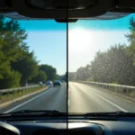 Clean vs. Dirty Car Windshield Visibility Comparison