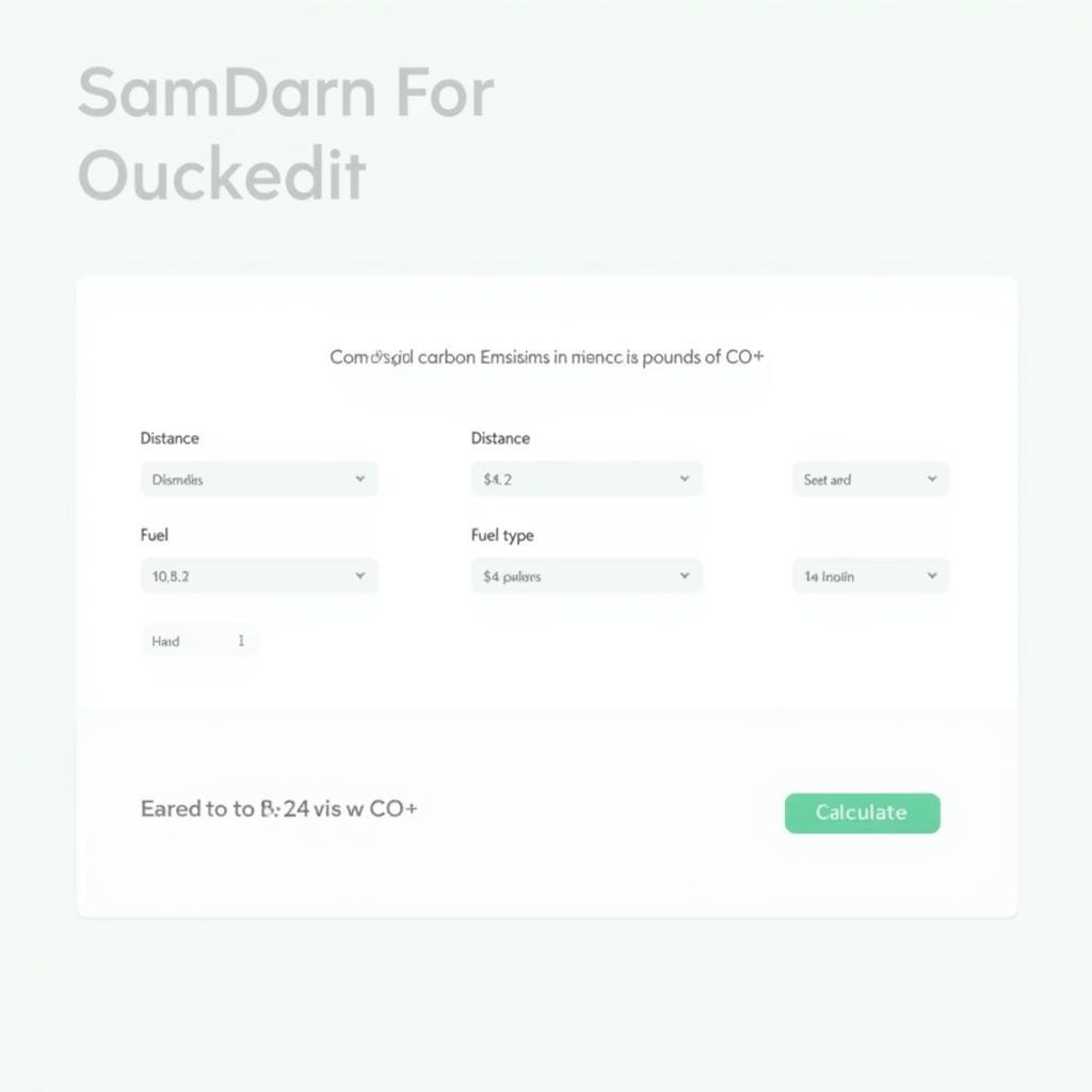 Carbon Emission Calculator Interface