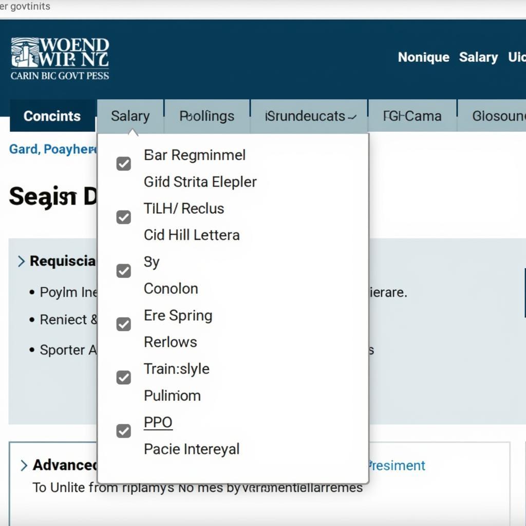 Career Govt NZ Tools Advanced Filters