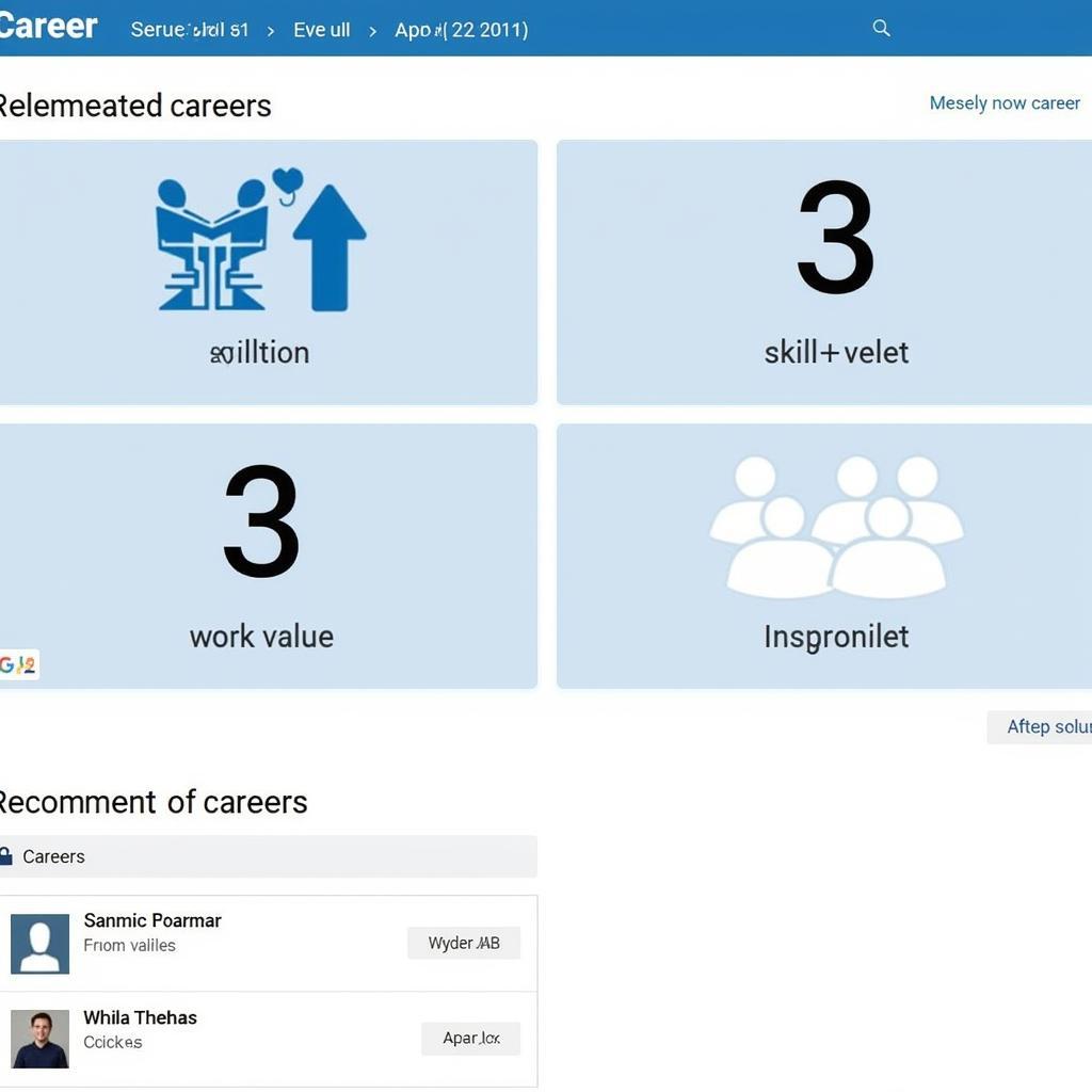 Career Matching Tools Interface