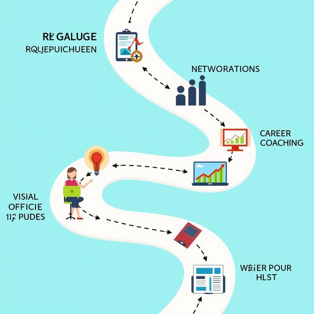 Career path illustrated with coaching tools.