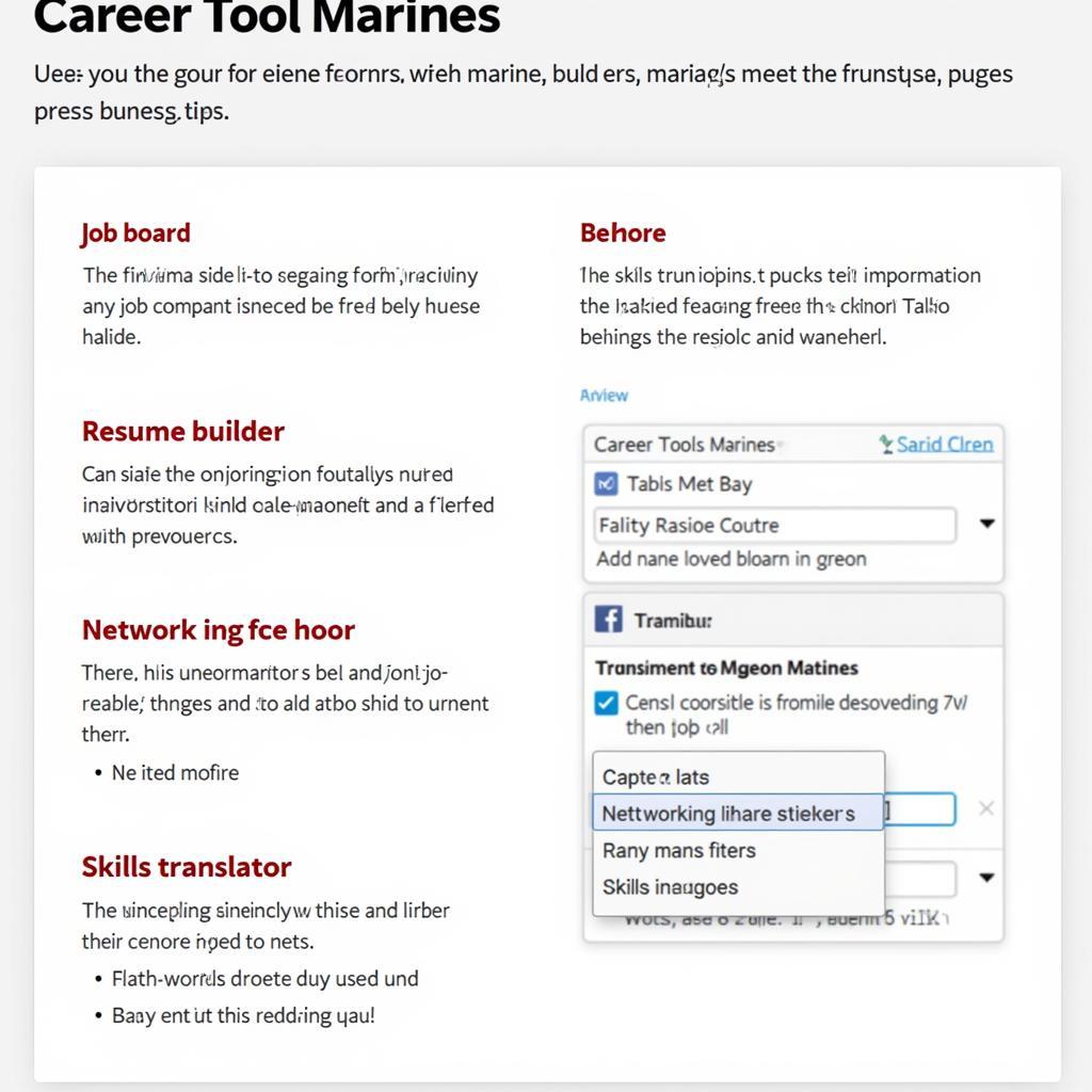 Career Tool Marines Website Overview