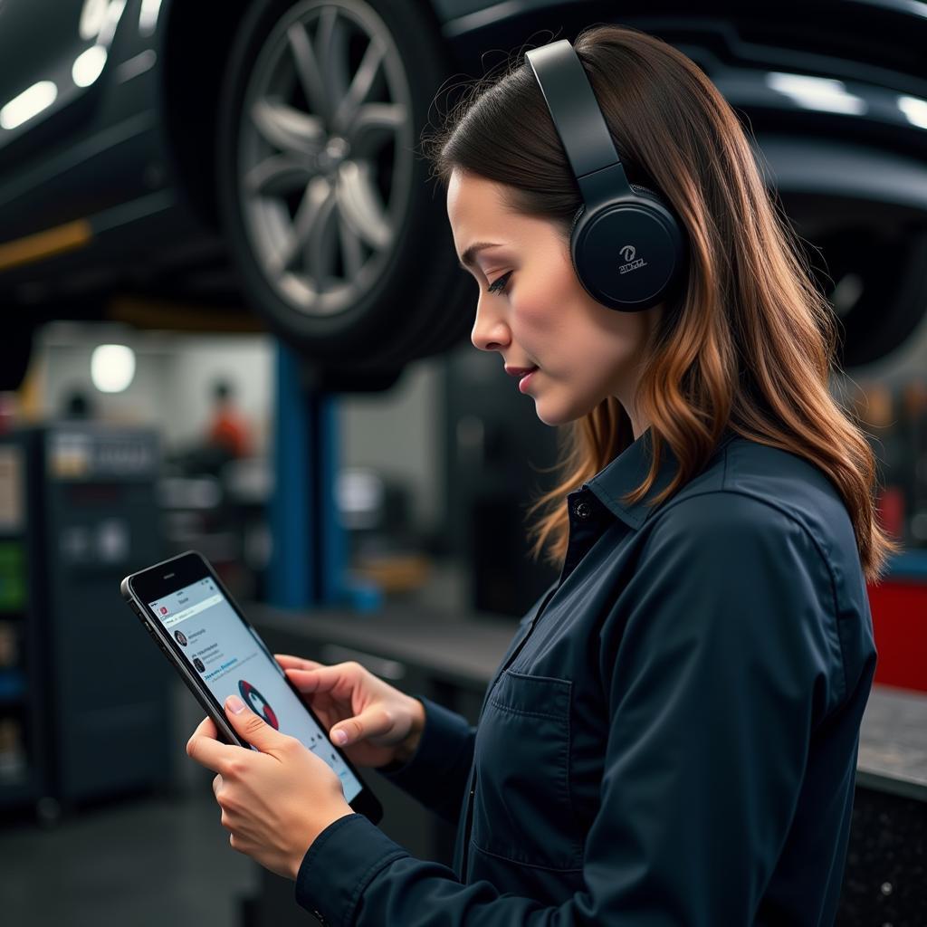 Automotive Professional Listening to Career Tool Podcast