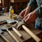 Caring for wooden garden tool handles involves regular cleaning, oiling, and proper storage to prevent damage and extend their lifespan.