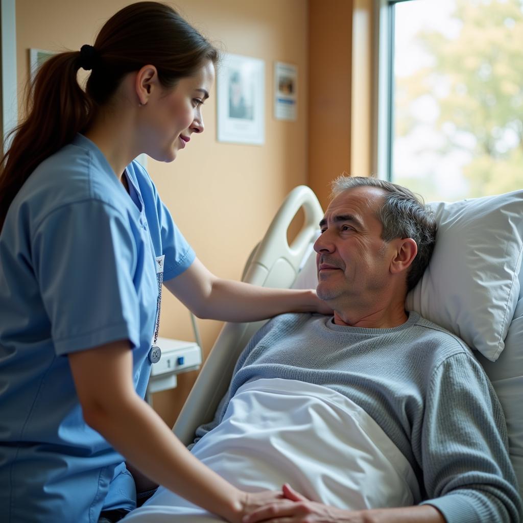 Chaplain Comforting Patient in Hospital Room