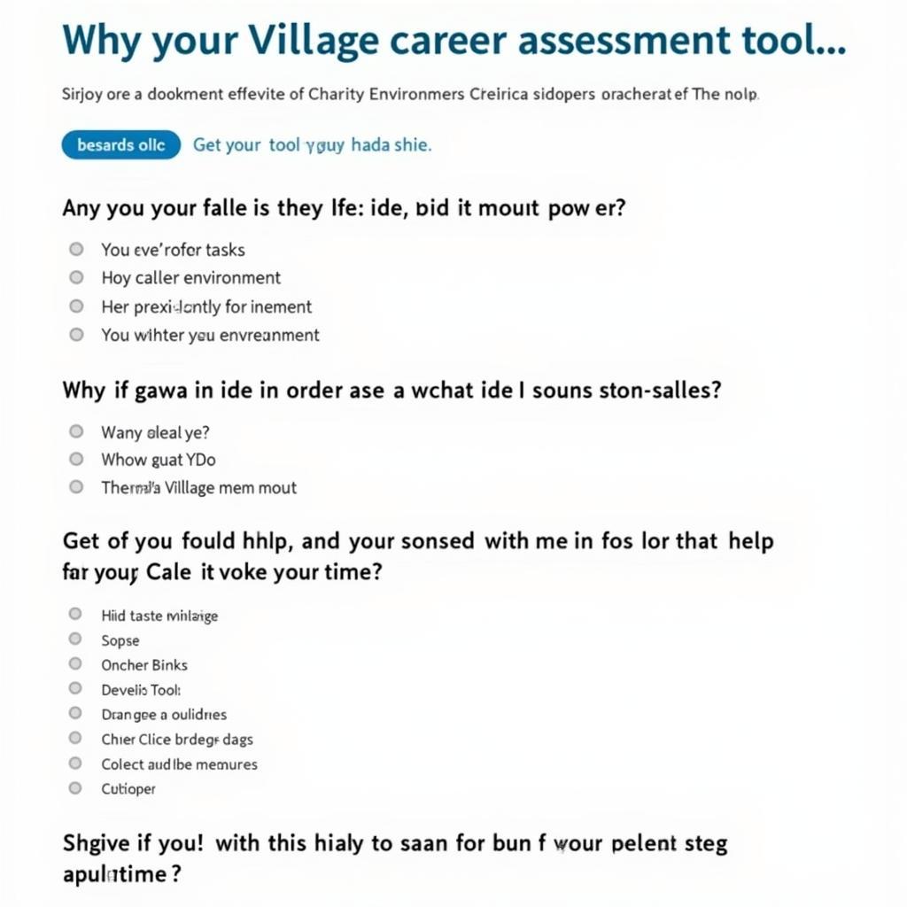 Charity Village Career Assessment Questions