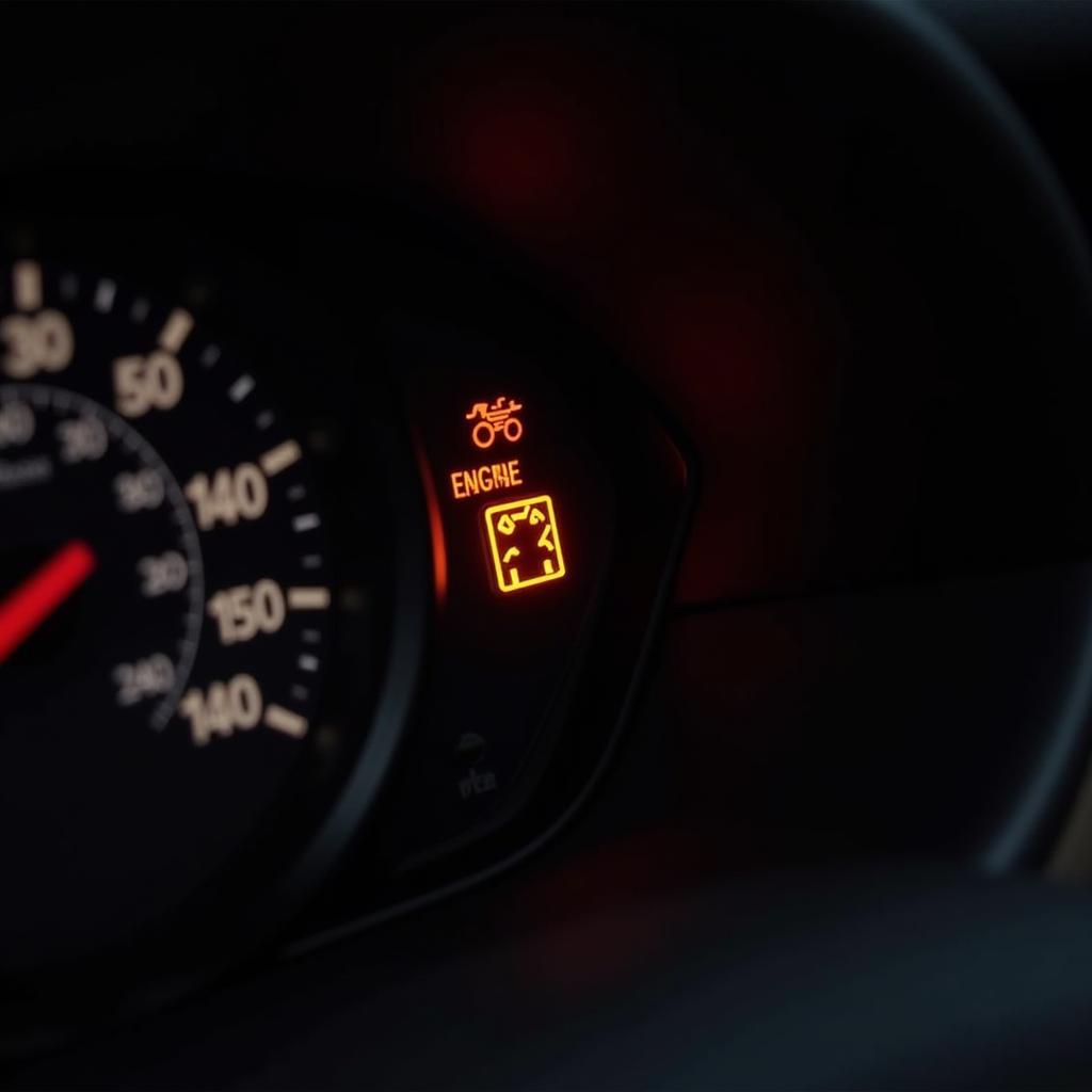 Check Engine Light Illuminated on a Jaguar XKR Dashboard