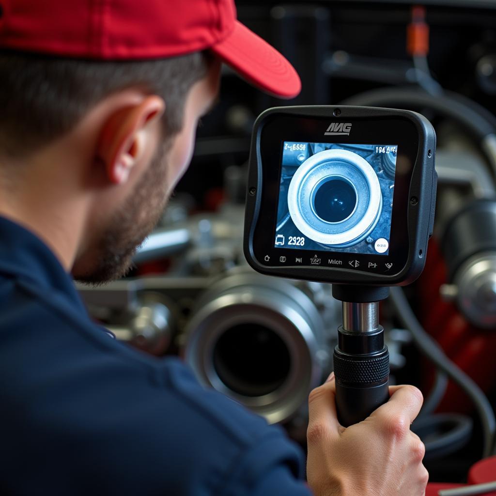 Inspecting a Classic Car Engine with a Borescope