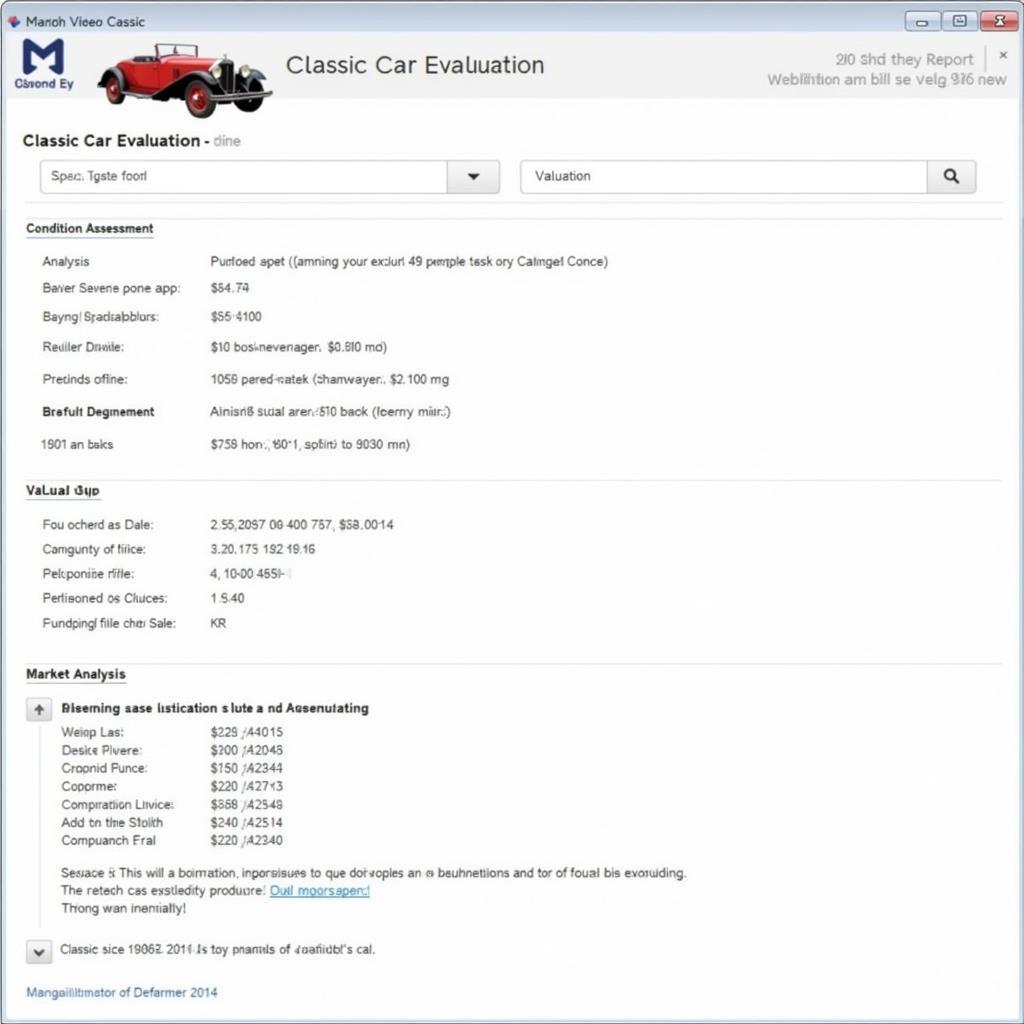 Classic Car Evaluation Report Example