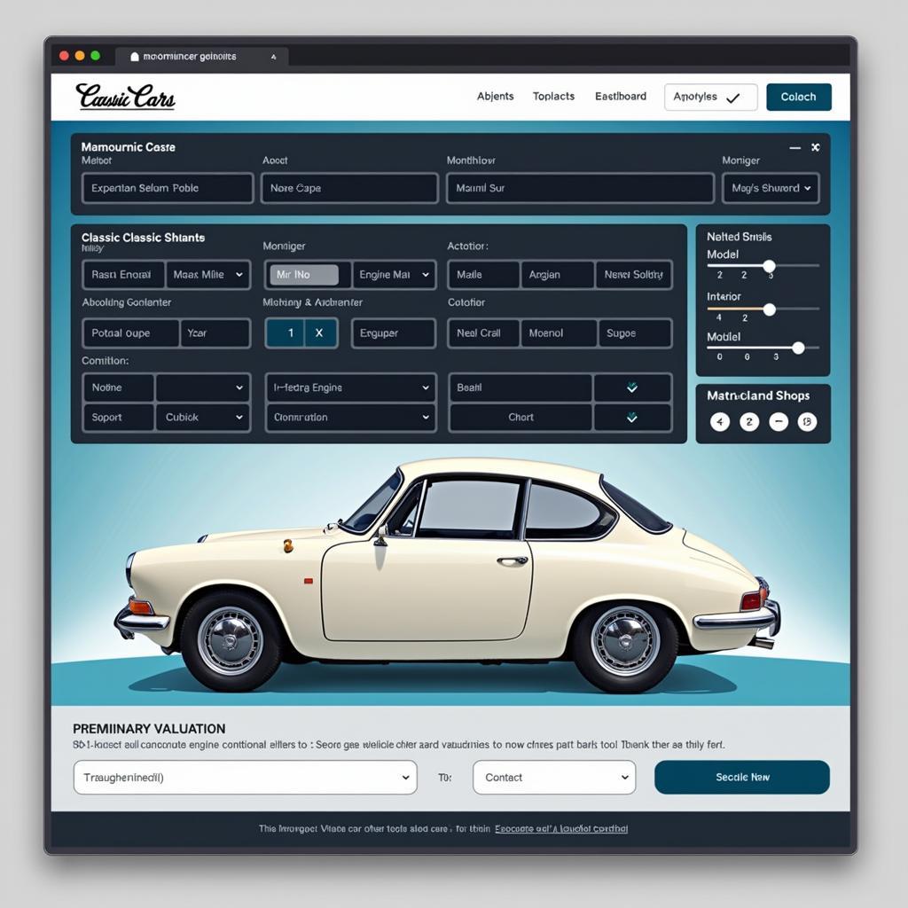 Classic Car Evaluation Tool Dashboard