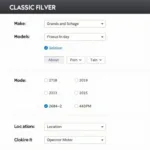 Classic Car Finder Tool Interface Example