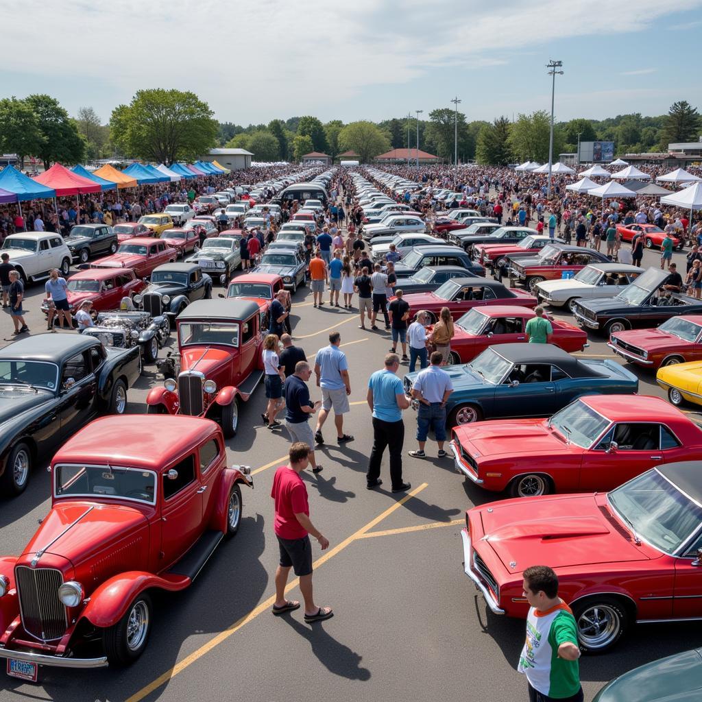 Classic Car Show and Auction Scene