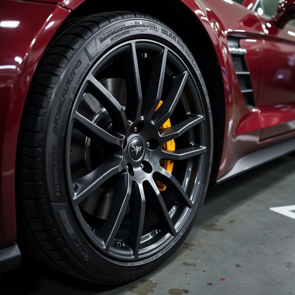 Clean and Shiny Show Car Tires