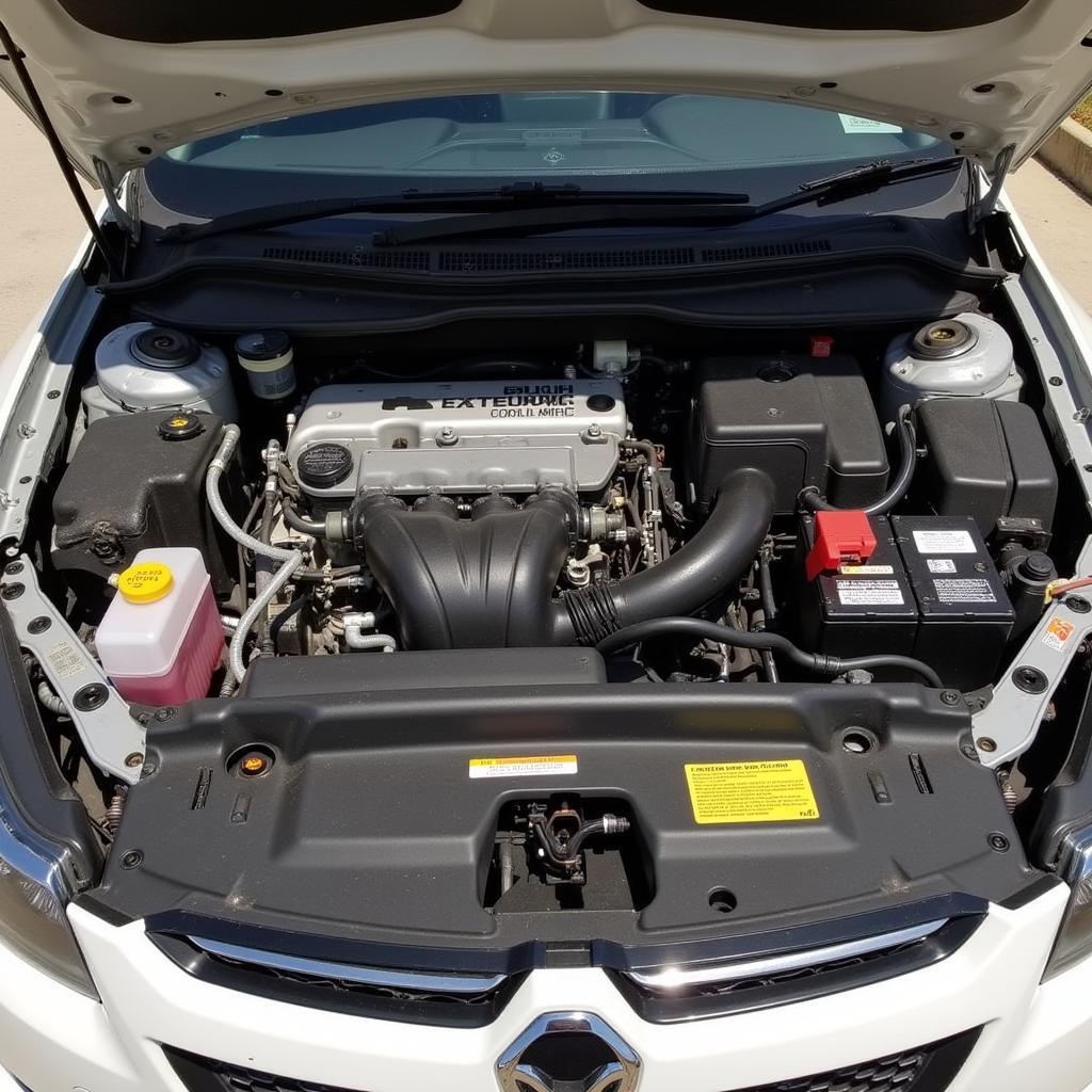 A sparkling clean car engine after a thorough cleaning.