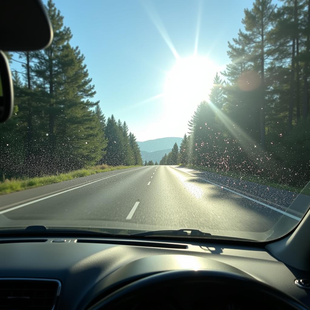 Clean car windshield interior for clear visibility and safe driving