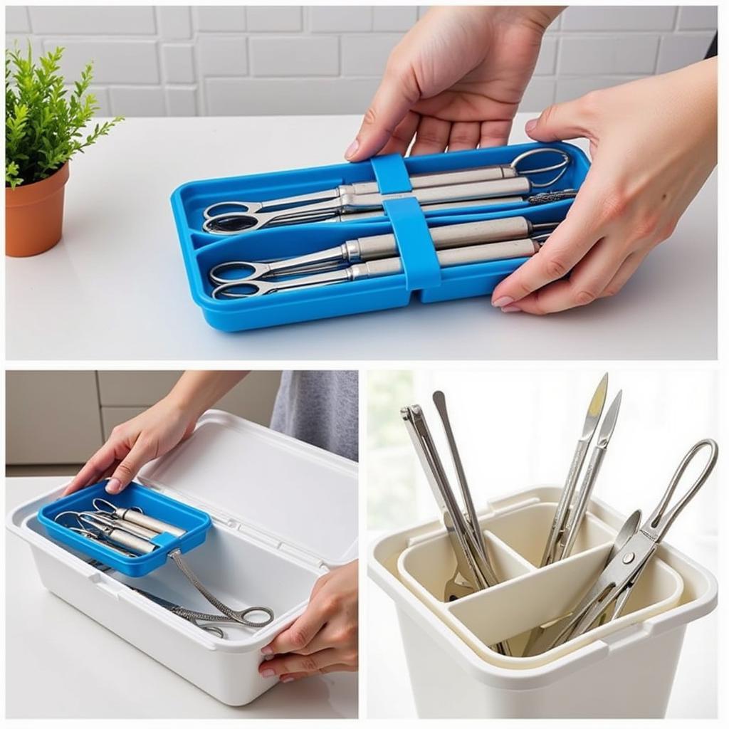 Storing Clean Hand Spa Tools