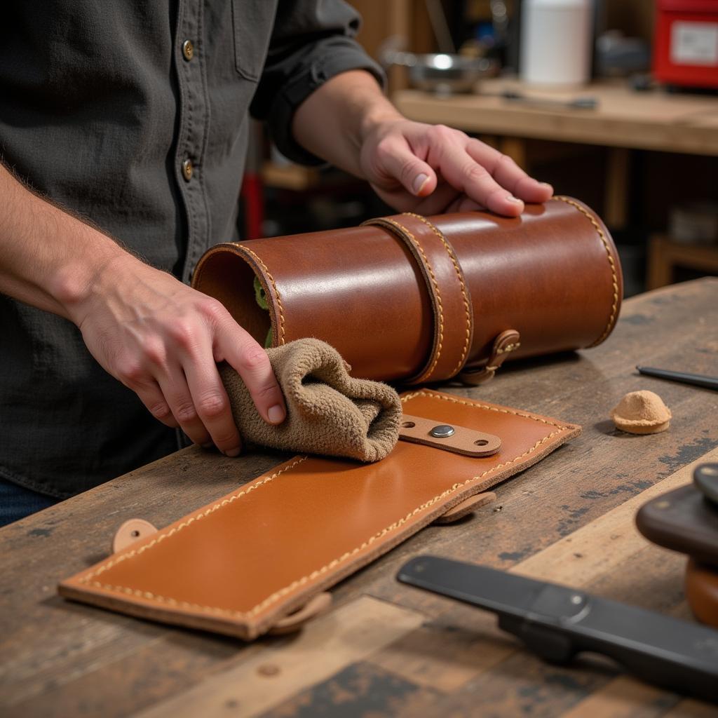 Cleaning and Conditioning Vintage Leather Tool Roll