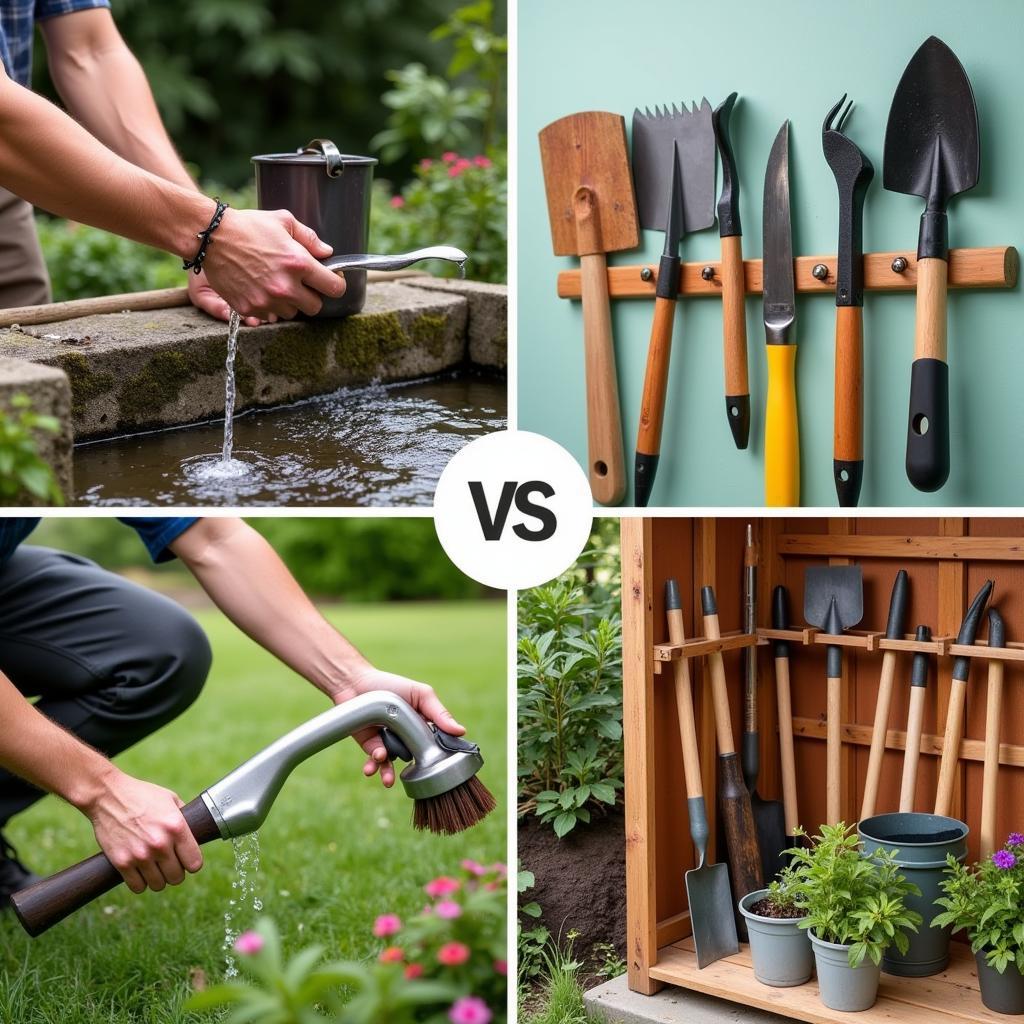 Cleaning and storing garden tools for longevity