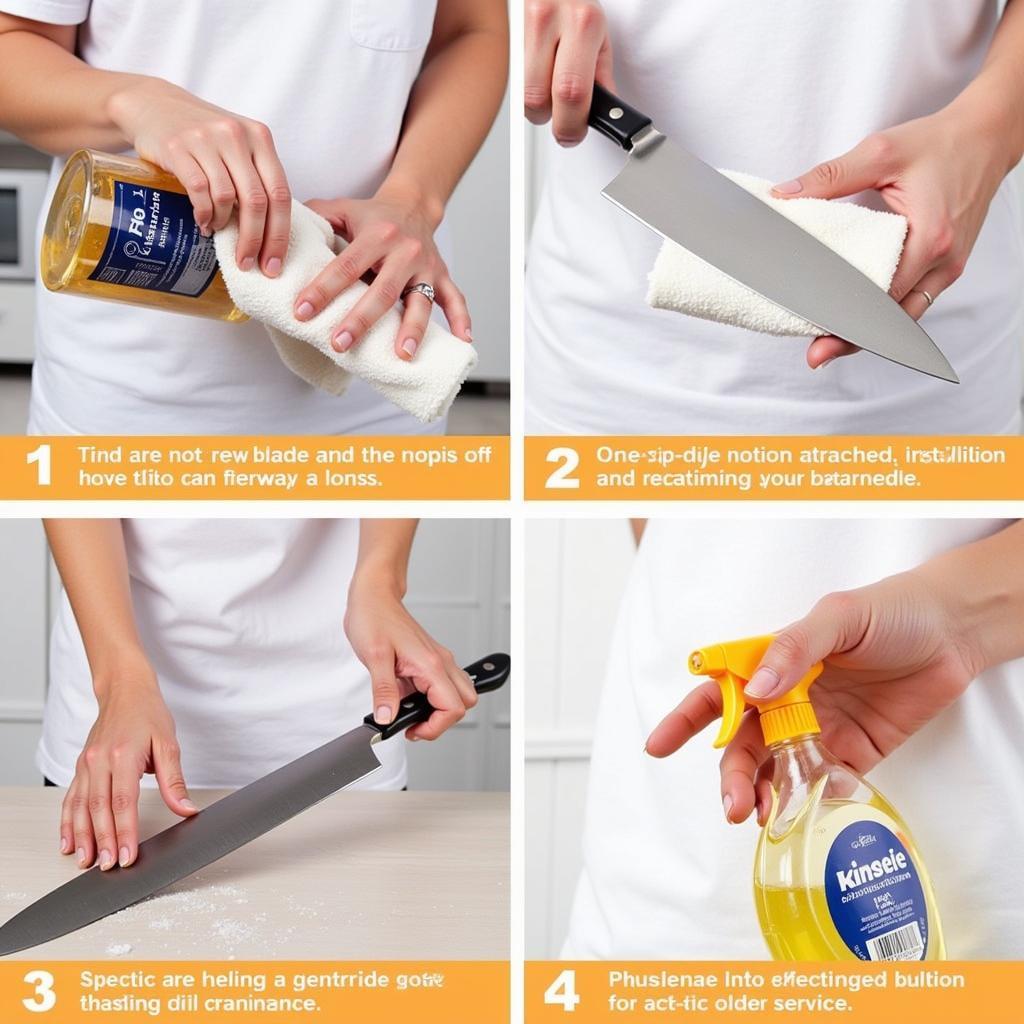 Cleaning blades with soft cloth