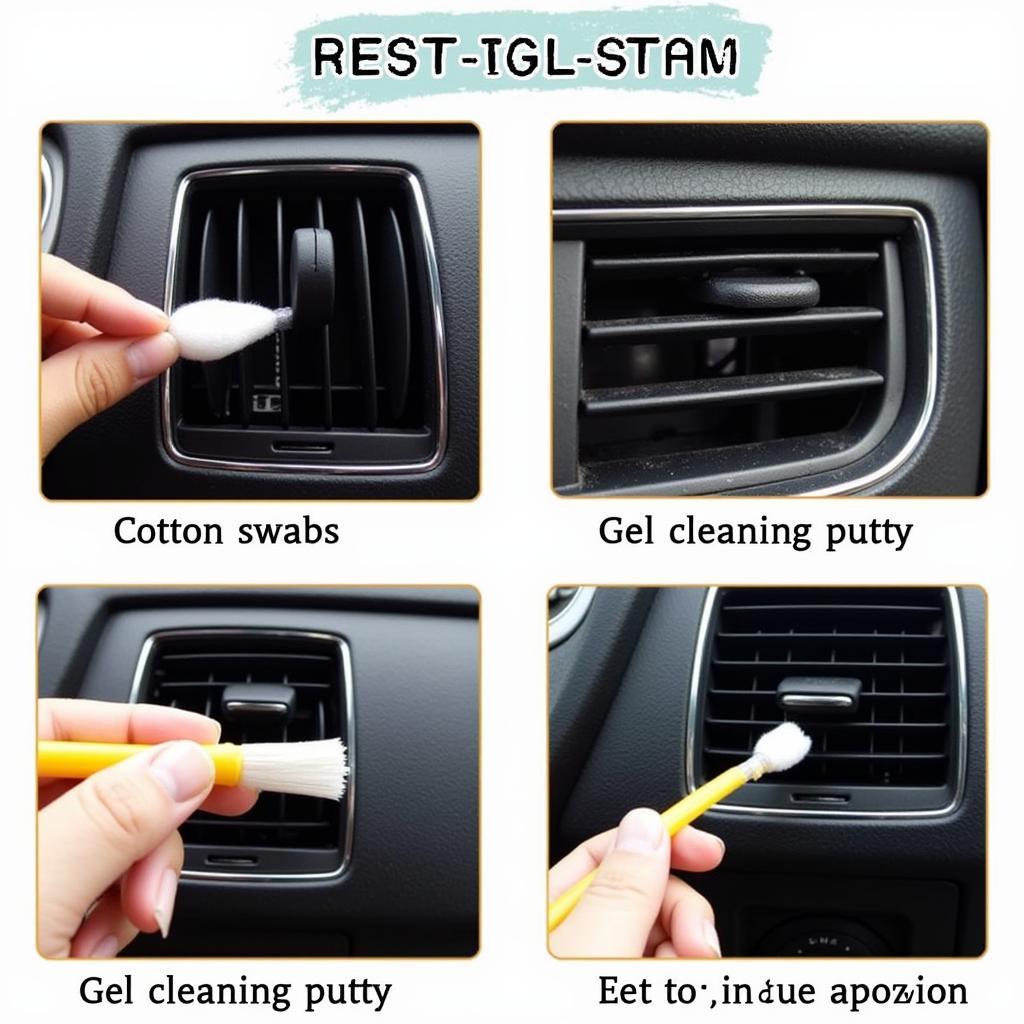 Cleaning Car Air Vents with Cotton Swabs and Gel Putty