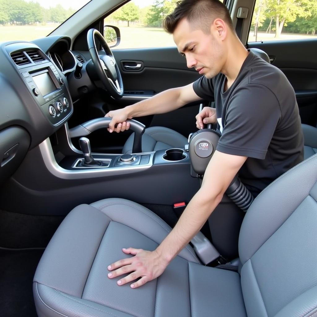 Cleaning Car Interior with Metro Vacuum